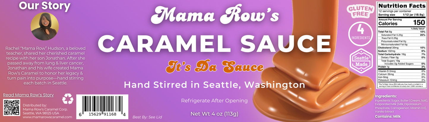 Mama Row’s Caramel Sauce – 4 oz (Sea Salt)