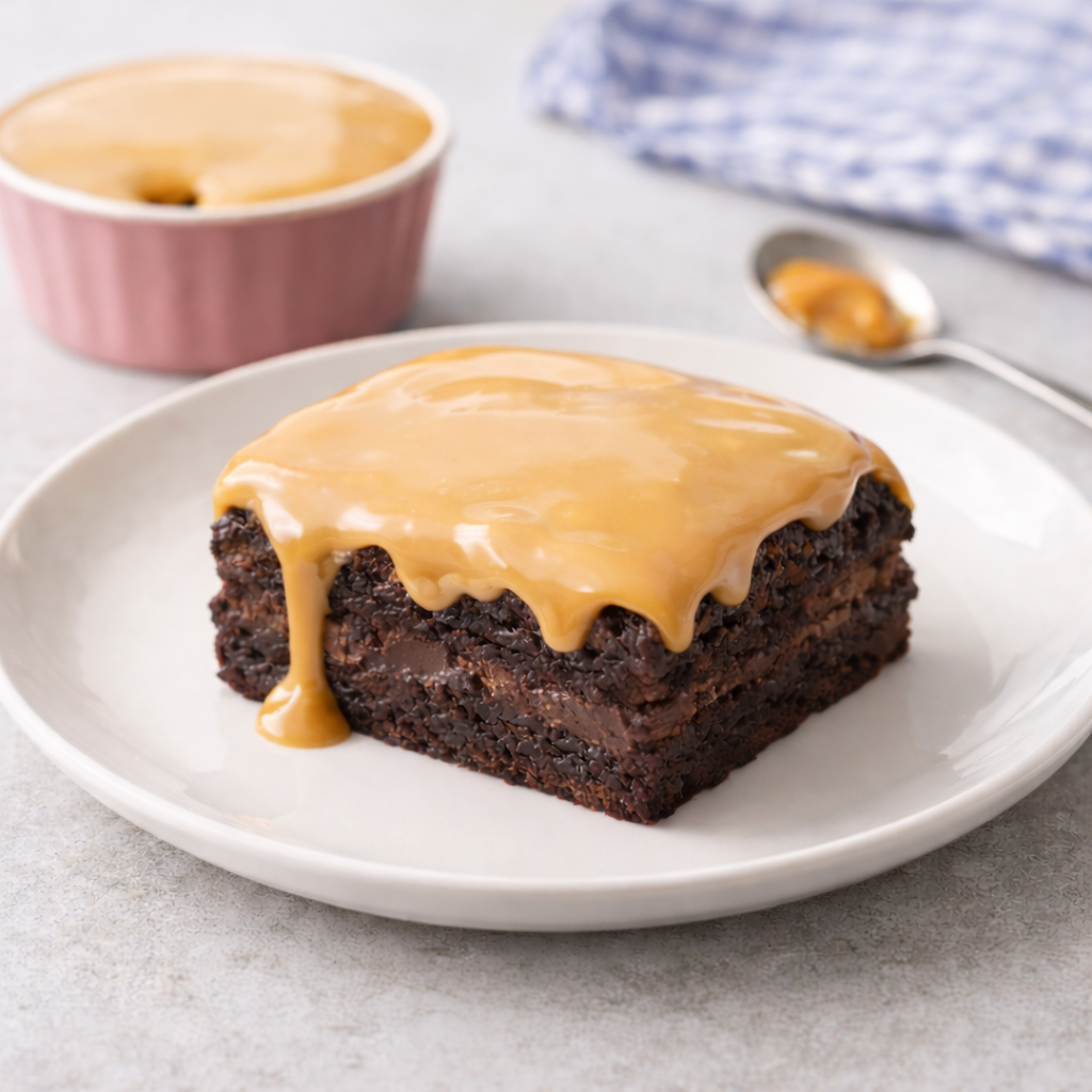 Ah-Shucky-Shucky-Now caramel brownie with rich chocolate brownie and creamy caramel topping from Mama Row's Caramel